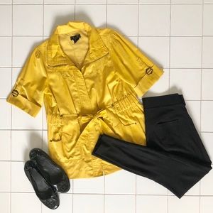 Golden Yellow Zip Jacket with Tie